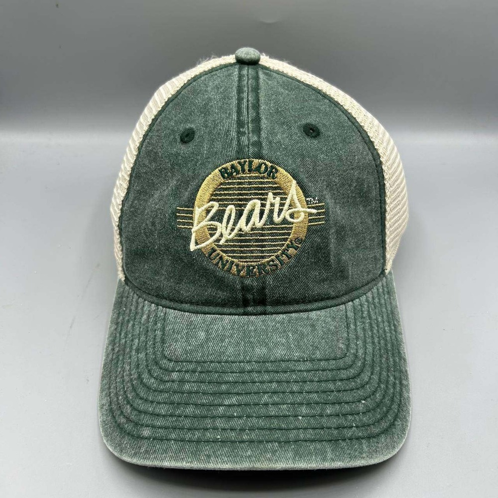 Baylor Bears Trucker Hat Men Green Tan The Game Strap Back Cap New